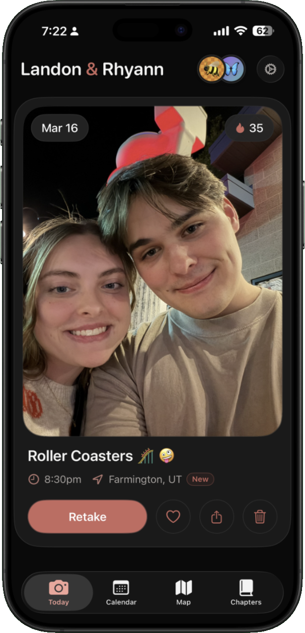 Today view — capture your daily moment